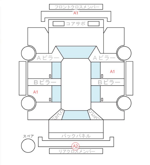 Body condition diagram (damage marks, Japanese labels)