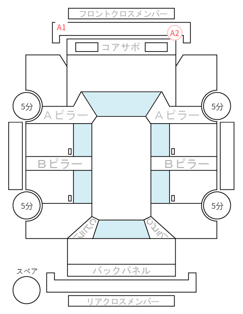Body condition diagram (damage marks, Japanese labels)