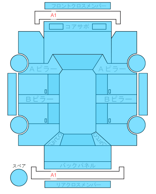 Body condition diagram (damage marks, Japanese labels)