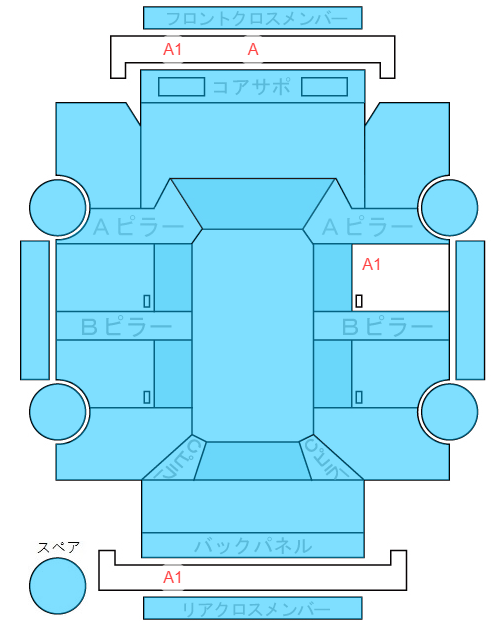 Body condition diagram (damage marks, Japanese labels)