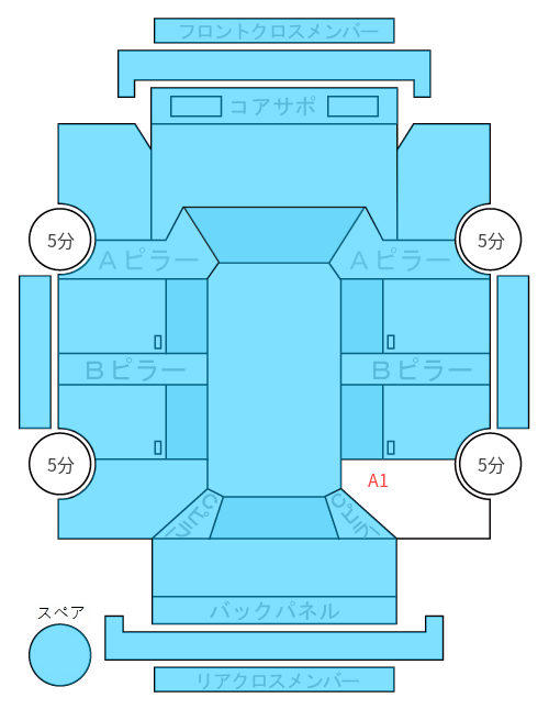 Body condition diagram (damage marks, Japanese labels)