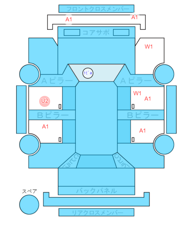 Body condition diagram (damage marks, Japanese labels)