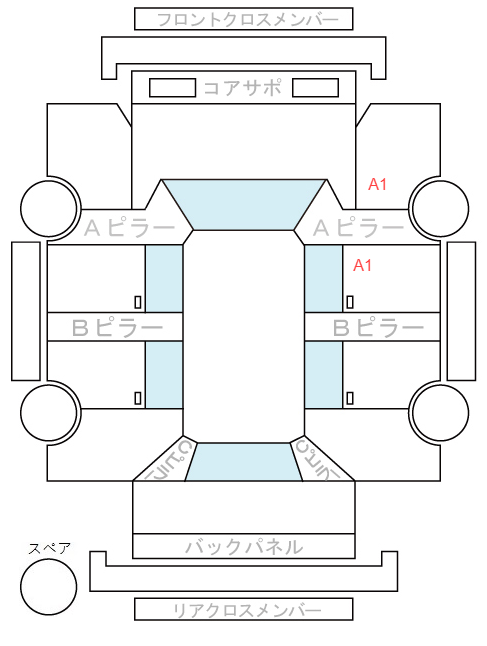 Body condition diagram (damage marks, Japanese labels)