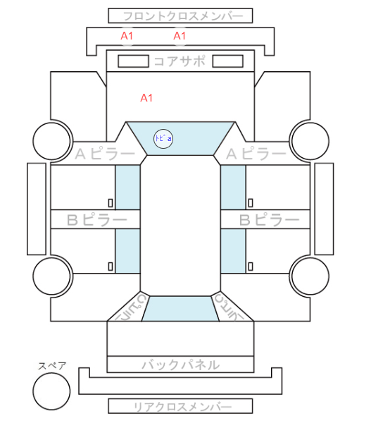 Body condition diagram (damage marks, Japanese labels)