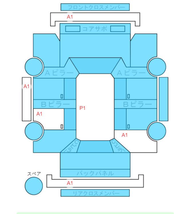 Body condition diagram (damage marks, Japanese labels)