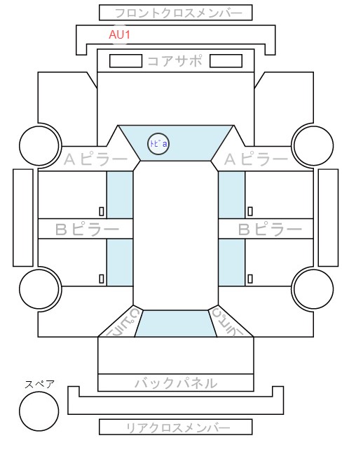 Body condition diagram (damage marks, Japanese labels)