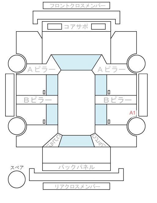 Body condition diagram (damage marks, Japanese labels)
