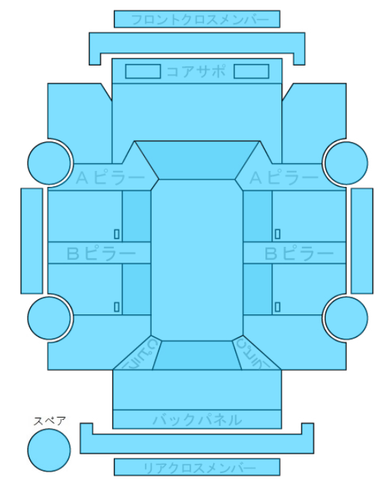 Body condition diagram (damage marks, Japanese labels)