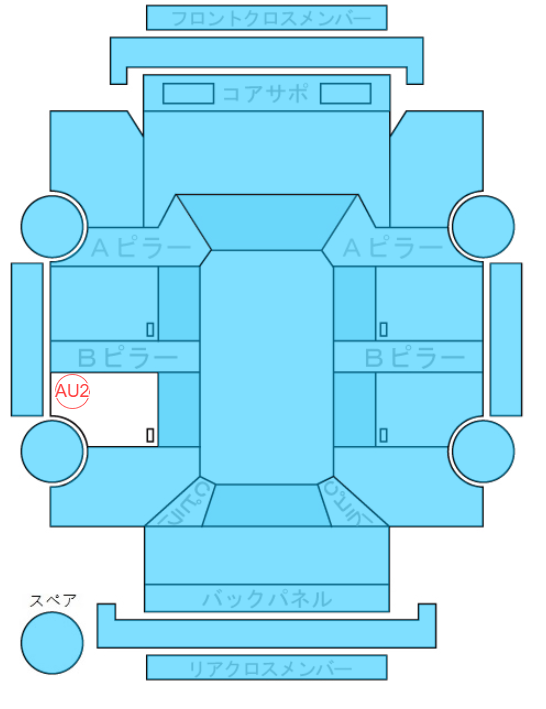 Body condition diagram (damage marks, Japanese labels)