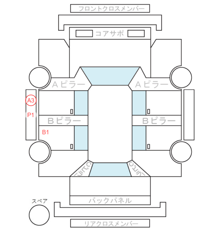 Body condition diagram (damage marks, Japanese labels)