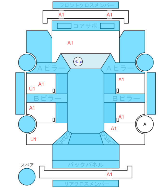 Body condition diagram (damage marks, Japanese labels)