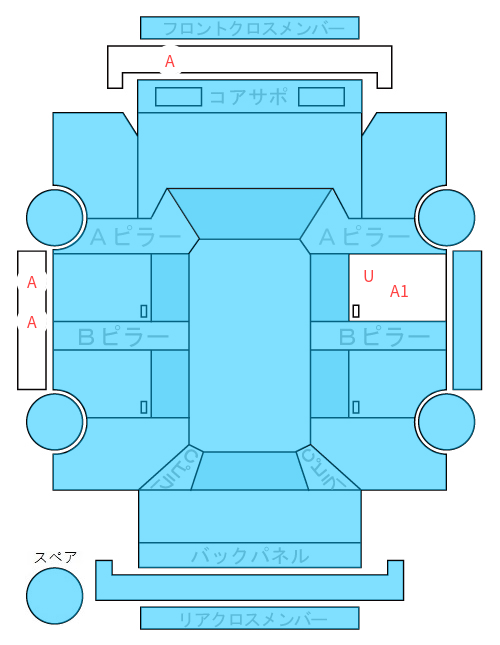 Body condition diagram (damage marks, Japanese labels)