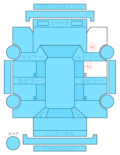 Body condition diagram (damage marks, Japanese labels)