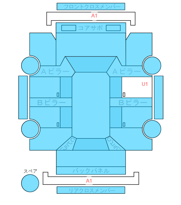 Body condition diagram (damage marks, Japanese labels)