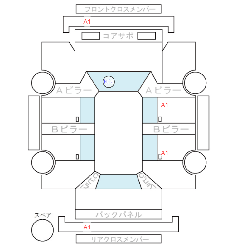 Body condition diagram (damage marks, Japanese labels)