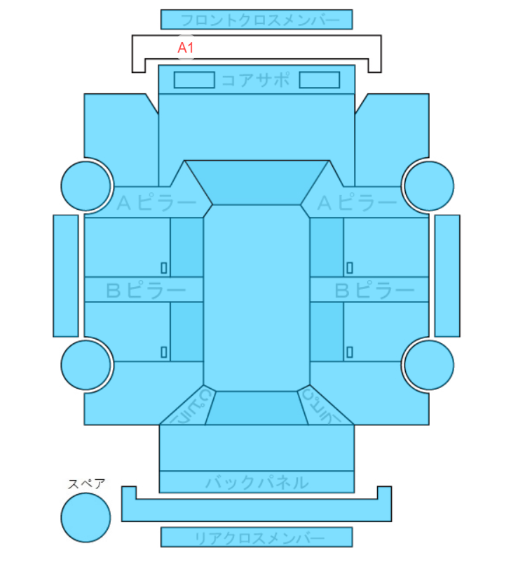 Body condition diagram (damage marks, Japanese labels)