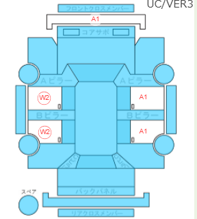 Body condition diagram (damage marks, Japanese labels)