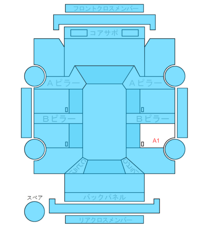 Body condition diagram (damage marks, Japanese labels)