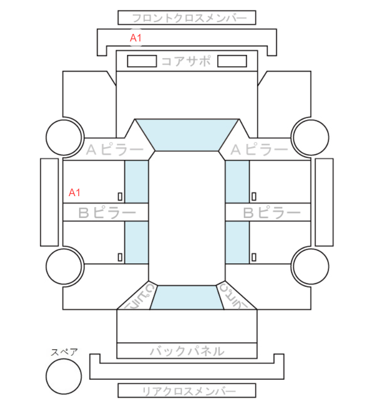 Body condition diagram (damage marks, Japanese labels)