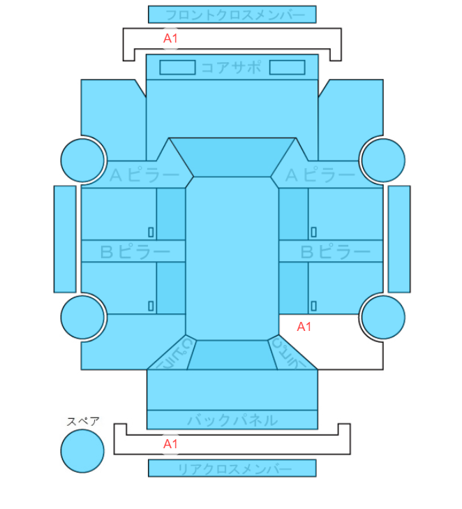 Body condition diagram (damage marks, Japanese labels)