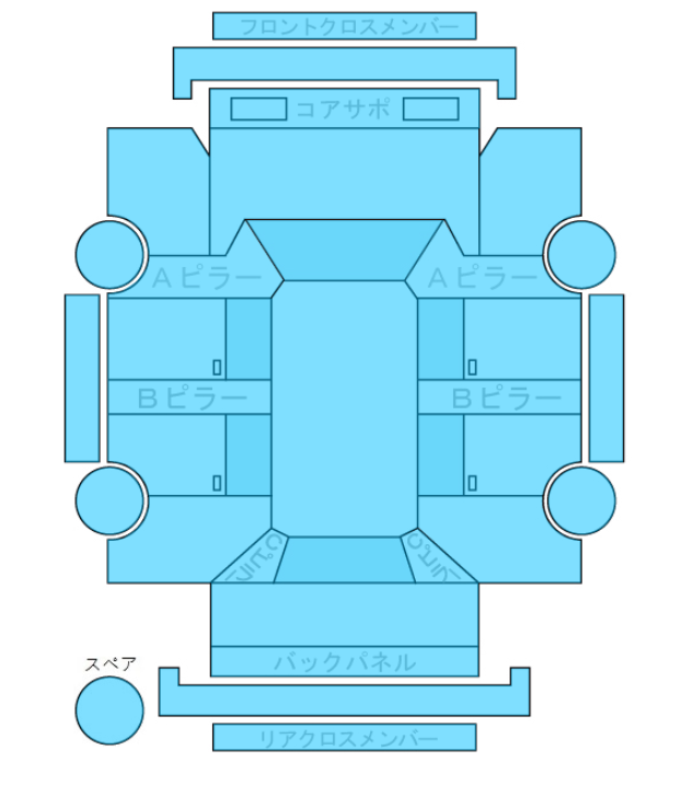 Body condition diagram (damage marks, Japanese labels)