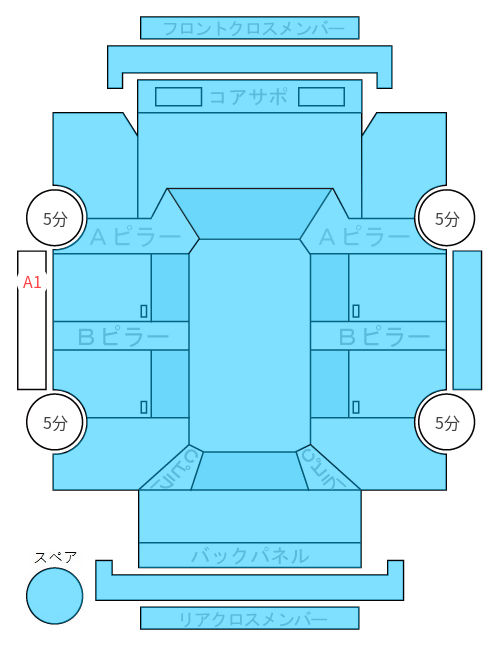 Body condition diagram (damage marks, Japanese labels)