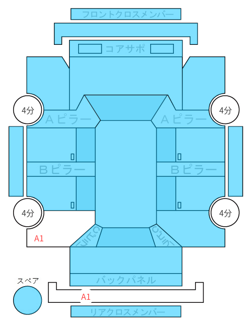 Body condition diagram (damage marks, Japanese labels)