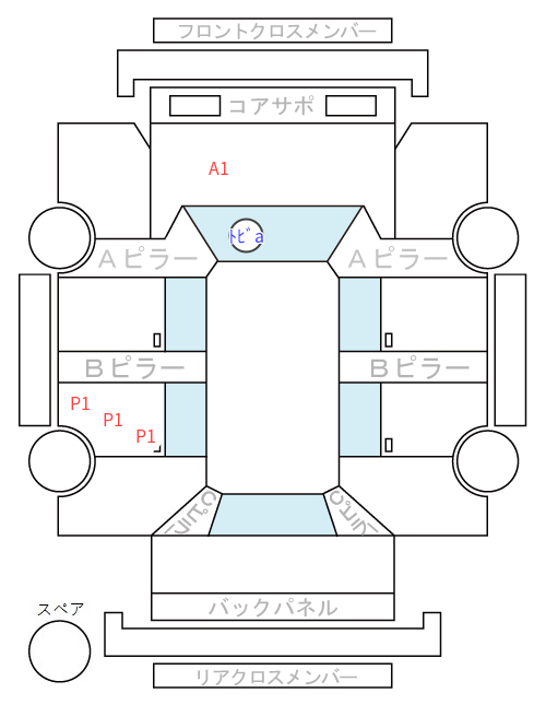 Body condition diagram (damage marks, Japanese labels)