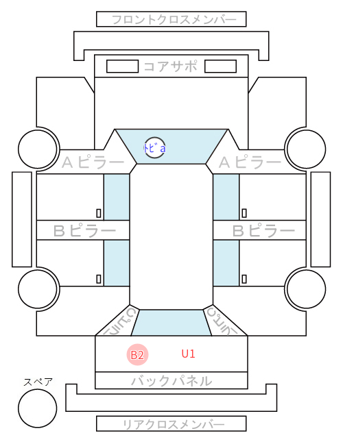 Body condition diagram (damage marks, Japanese labels)