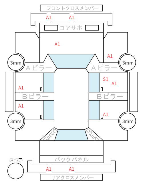 Body condition diagram (damage marks, Japanese labels)