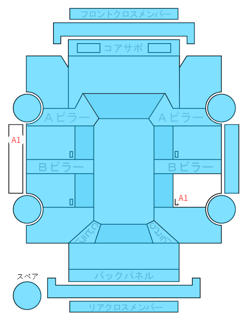 Body condition diagram (damage marks, Japanese labels)