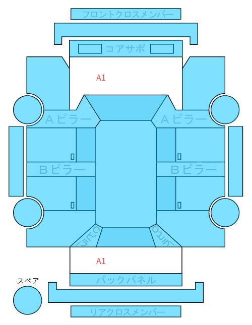 Body condition diagram (damage marks, Japanese labels)