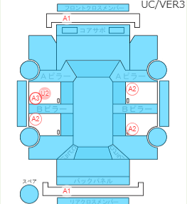 Body condition diagram (damage marks, Japanese labels)