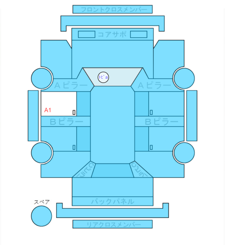 Body condition diagram (damage marks, Japanese labels)