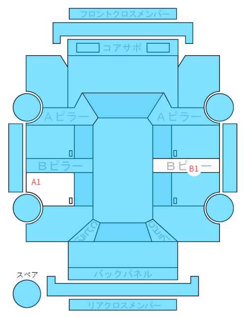 Body condition diagram (damage marks, Japanese labels)
