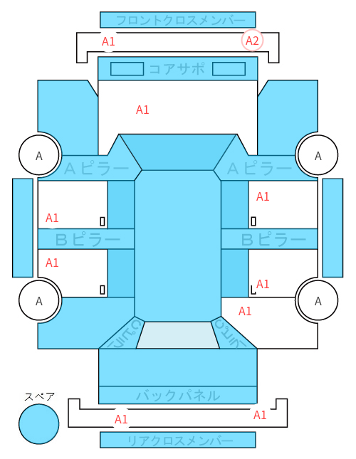 Body condition diagram (damage marks, Japanese labels)