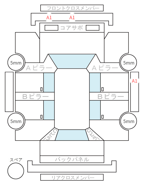 Body condition diagram (damage marks, Japanese labels)
