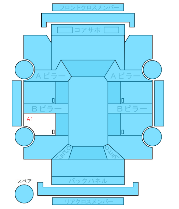 Body condition diagram (damage marks, Japanese labels)