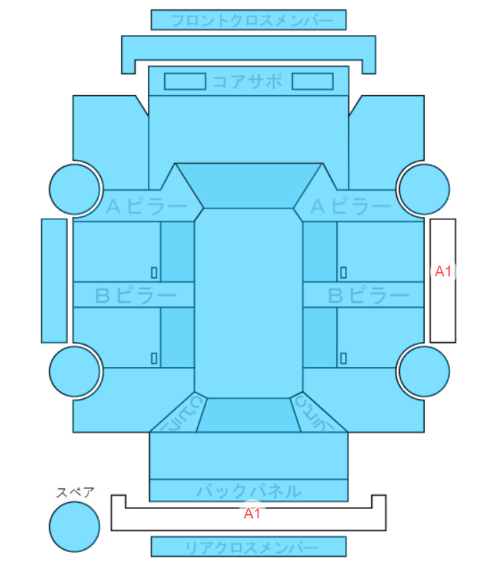 Body condition diagram (damage marks, Japanese labels)