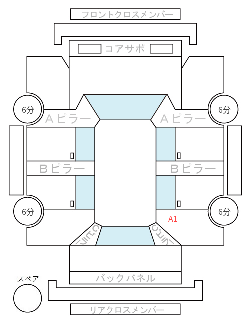 Body condition diagram (damage marks, Japanese labels)