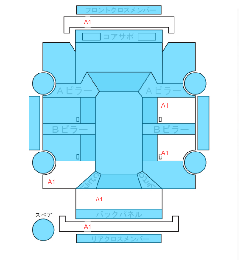 Body condition diagram (damage marks, Japanese labels)