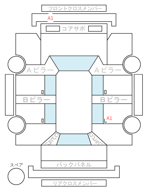 Body condition diagram (damage marks, Japanese labels)