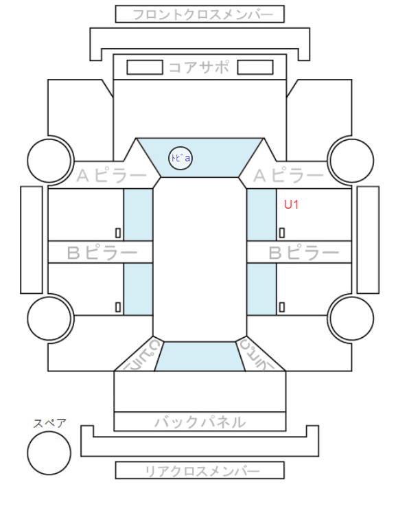 Body condition diagram (damage marks, Japanese labels)