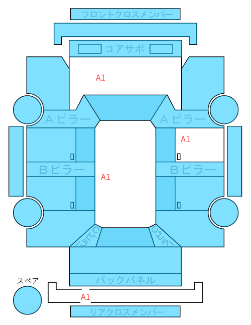 Body condition diagram (damage marks, Japanese labels)