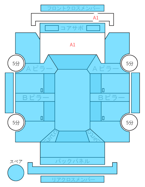 Body condition diagram (damage marks, Japanese labels)