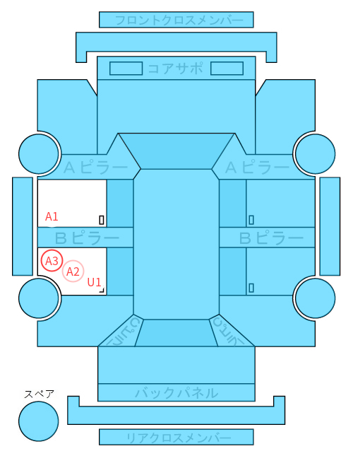 Body condition diagram (damage marks, Japanese labels)