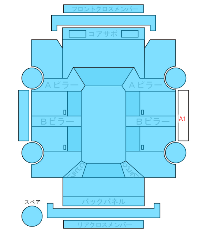 Body condition diagram (damage marks, Japanese labels)