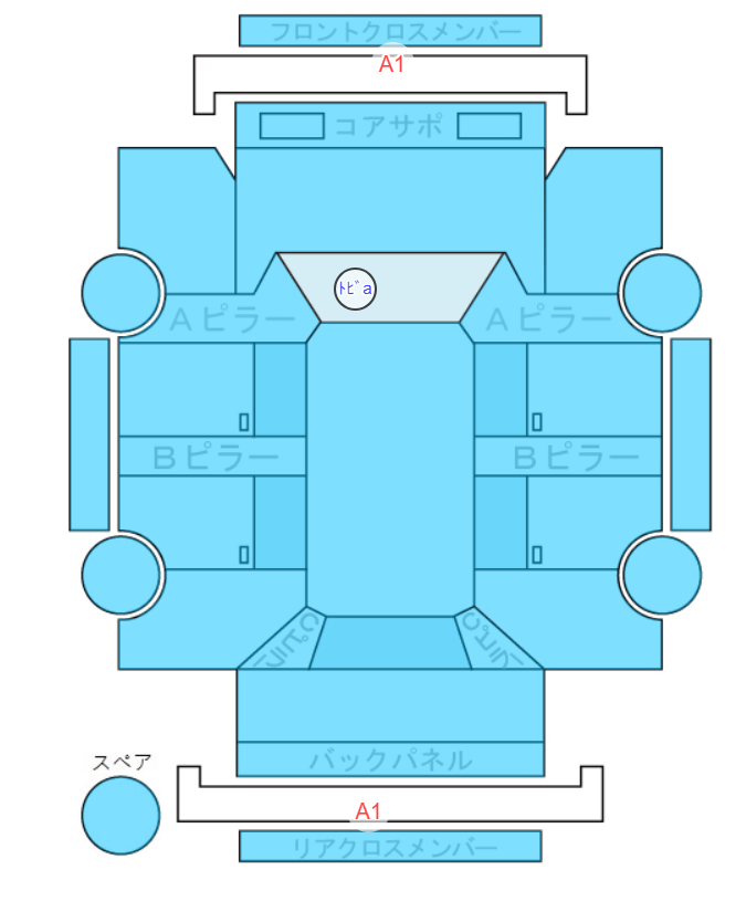 Body condition diagram (damage marks, Japanese labels)