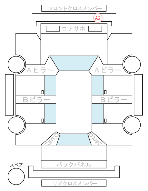 Body condition diagram (damage marks, Japanese labels)