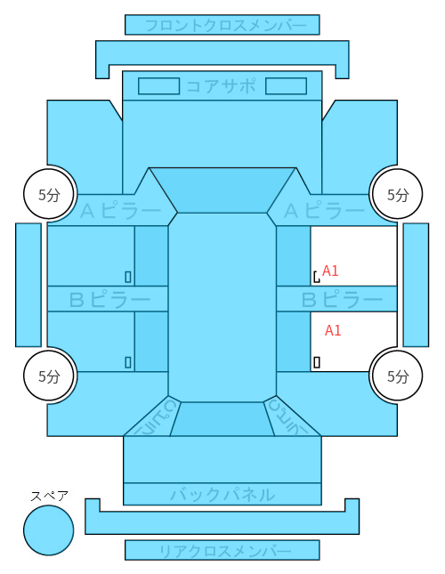 Body condition diagram (damage marks, Japanese labels)